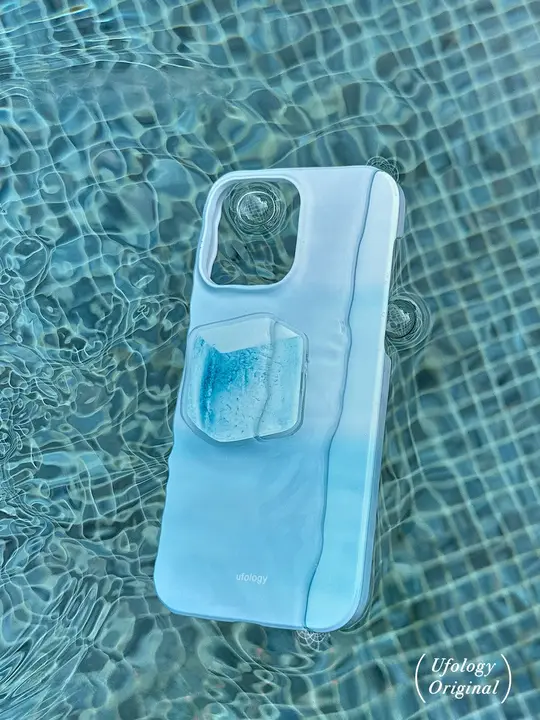 夏のブルーオーシャンデザインのiPhone用ケース【二合一・丸型エッジ・フィルム対応】