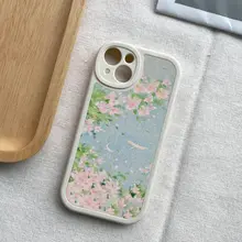 花柄デザインのスマートフォンケース【iPhone・Xiaomi・Huawei・Oppo・Vivo対応】（セットアップ対応）