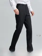 羊毛と桑蚕シルク混紡のビジネススーツパンツ【秋用・男性用】