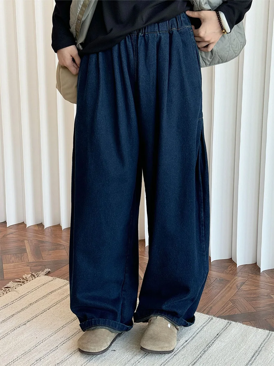 50代に合うファッション フレアデザイン 軽量フリースデニムパンツ【秋冬用・ゆったり・カジュアル】