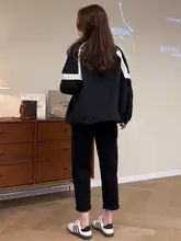 バイカラー切替のアウターコート【デザイン性の高いルーズフィット・春秋用・女性用】