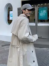 メンズ中長丈トレンチコート【ダブルブレスト・ルーズフィット・春秋用】