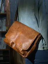 手作り仕上げの本革男性用ショルダーバッグ【オープンデザイン・斜め掛け・牛革】