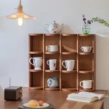 実木製 カップラック【オープンデザイン・壁掛け・コーヒーコーナー収納用】