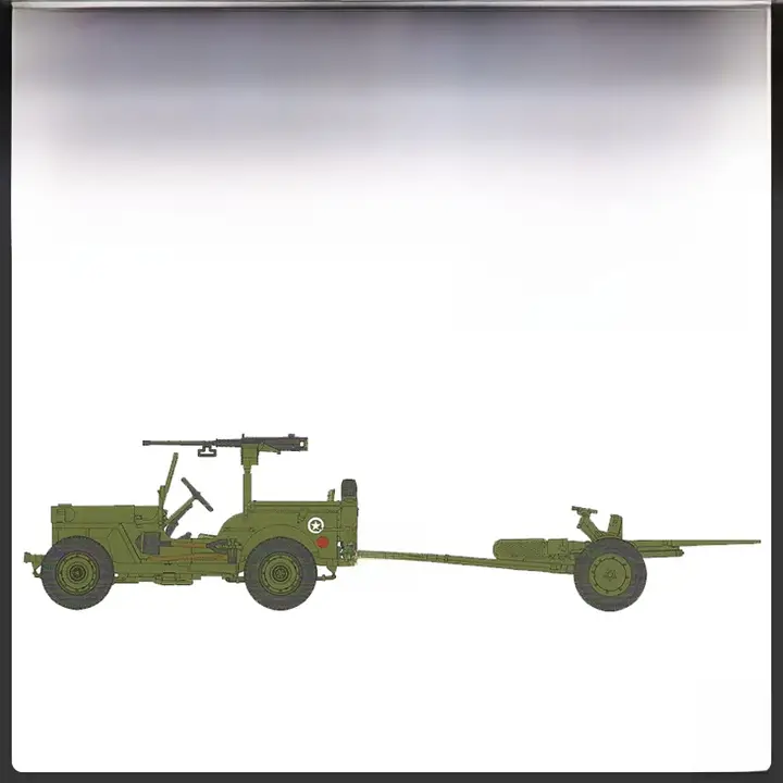 精密モデルウォーゲーム用ジープと対戦車砲【組み立てモデル】（セットアップ対応）