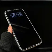 iPhone用 強化ガラスフィルム【全画面対応・水晶風エッジ・耐衝撃・傷防止】