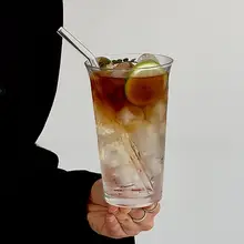 夏用シンプルデザインのガラスカップ【大容量・冷たい飲み物用・アイスコーヒー・フルーツティー】
