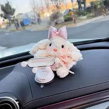 かわいいウサギデザインの車載スマホスタンド【吸盤式・防振機能】