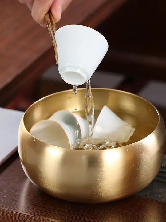 純銅製 茶器用洗面器【大きめ・中華風・禅のテイスト】