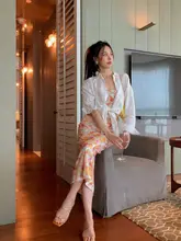 シンプルなルーズフィット麻混コットン通勤シャツ【無地・UVカット】