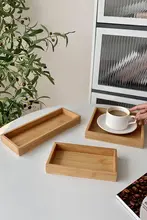 長方形 トレー 家庭用 竹木 デザート お茶 木製