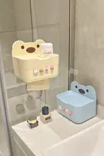 可愛いカートンデザインの壁掛けティッシュボックス【バスルーム用・衛生的収納】