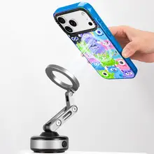 スマホケース iPhone対応 マグネット対応 耐衝撃 水彩タッチ アイステクスチャー カラフルフレーム 遊び心 「benefit」