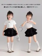 女の子用夏用半袖ワンピースとパンツの2点セット（セットアップ対応）