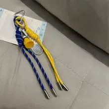 個性的なバイカラーナイロンロープキーホルダー【エアポッズケース・カップル用・羽毛球デザイン】（セットアップ対応）