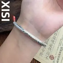 光沢のある純銀製バングル【ドラゴンスケールデザイン・軽やかさ・特別な贈り物に最適】