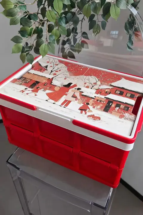 折りたたみキャンプボックス【赤・収納バスケット】