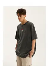ヴィンテージ風の水洗い加工が施された半袖Tシャツ【カジュアル・男物・夏用】