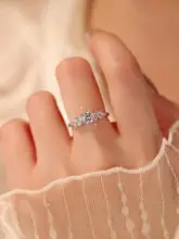培養ダイヤモンドリング【純銀・上品デザイン・婚約用】