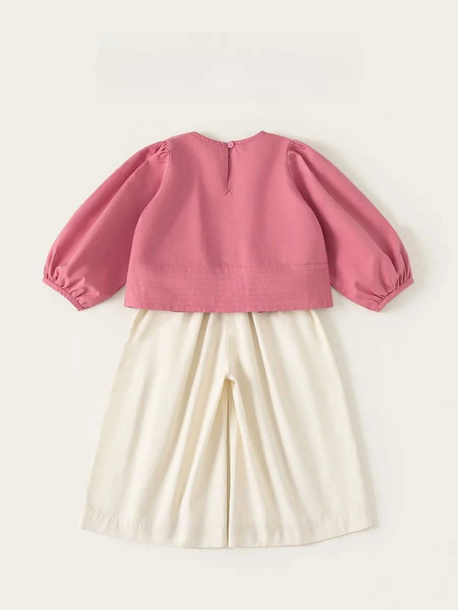 20度服装子供：春季女児用カジュアルシャツとワイドパンツセットの実用性解析
