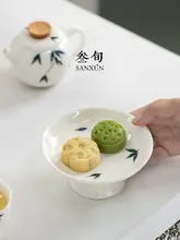 手描き常緑竹の功夫茶具セット【高脚茶壺・茶杯・ギフトボックス付き・家庭用】