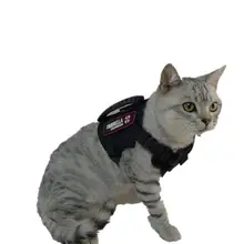 猫用ハーネス【戦術風・引き紐付き・通気性のあるベストスタイル】（セットアップ対応）