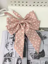 アイスクリームとクジラの可愛いドットダブルリボンネックレス【学生向け・プレッピー風】