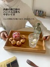竹製 長方形トレイ【和風デザイン・カフェ用・デザートプレート・収納トレー】