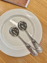 レトロデザインのステンレス製スープスプーン【食品グレード・丸型ヘッド・長持ち】