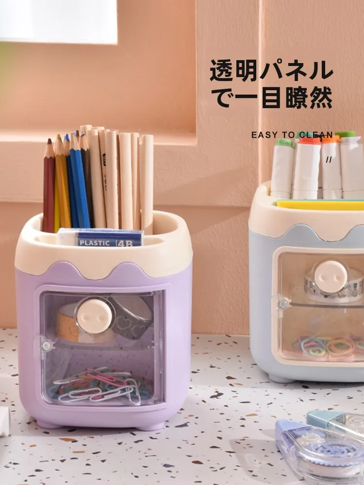可愛いデザインのマルチポケットブタ型ペンスタンド：収納ボックスと少女心を融合した文房具の選択肢