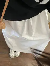 白色のふんわりスカート【夏用・極上の柔らかさ・Aライン・したデザイン】（セットアップ対応）
