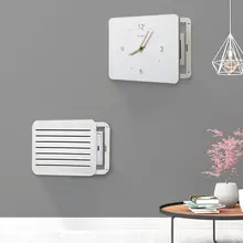 北欧風の電気メーター箱装飾画【時計付き・縦型・穴あけ不要・配電ボックスカバー】