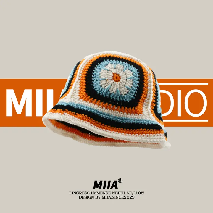 手編みの花柄空き編みフィッシャーハット【女性用・ブーニーハット・トレンド】