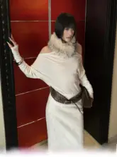 二色使いのファー巻きスカーフ【保温・秋冬向け・マグネット留め具】