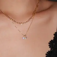 円形の微細なジルコニアネックレス【シンプルなデザイン・925銀使用】