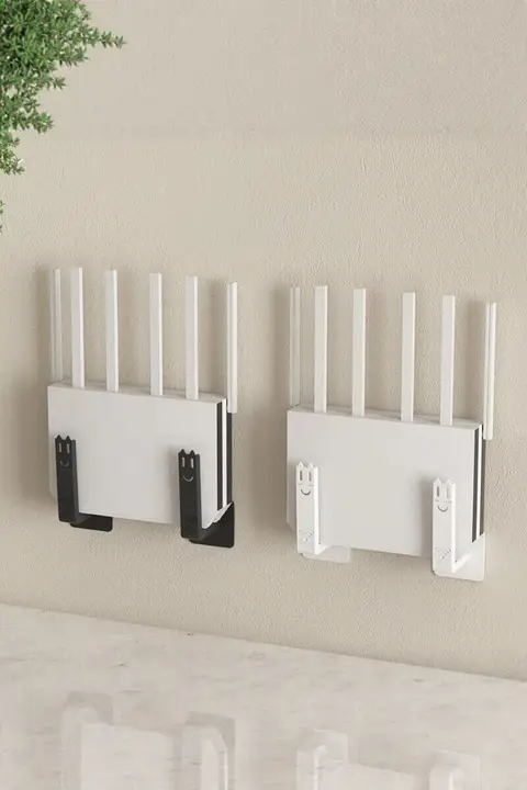 壁掛けルーター収納ラック【穴あけ不要・テレビ上設置用・機器用】