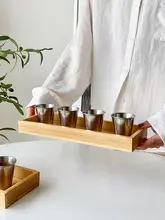 長方形 トレー 家庭用 竹木 デザート お茶 木製