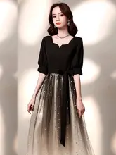 黒のロングドレス【スリム効果・成人式・卒業式対応】