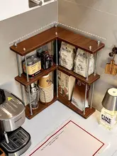 コーナーコーヒーカップスタンド【三角形デザイン・収納ラック】