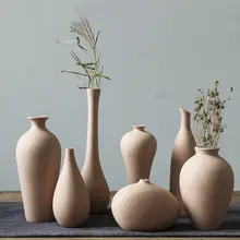 景徳鎮製 陶器製 花瓶【ドライフラワー用・インテリア装飾・シンプルデザイン】