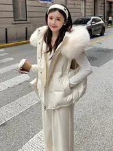 学院風の白いベスト【毛の衿・厚手・保温性・女性用・極上の柔らかさ】