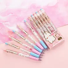 可愛らしい桜とウサギデザインのボールペン【ボックス入り・スチールクリップ・ノック式】