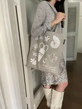 手描きデザインのキャンバストートバッグ【エコバッグ・通勤・春夏用】