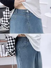 デニムパンツ 大きいサイズ スリム 直筒 パンツ パイナップル模様 ゆったり ワイドパンツ