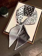 ドット柄カシュクールシルクスカーフ【女性用・ファッション・ネックガード・衣装アクセサリー】（セットアップ対応）