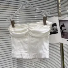 スイートな雰囲気のリボン付きバタフライノット魚骨デザインのタンクトップ【女性用・ウエストシェイプ・春夏向け】