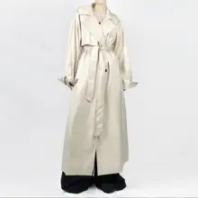流光デザインの高級ロングトレンチコート