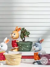 可愛らしい動物デザインの樹脂製花盆【韓国風・クリエイティブ】