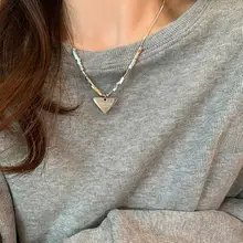 トライアングルデザインのニットネックレス【レディス・秋冬・ストリートスタイル】