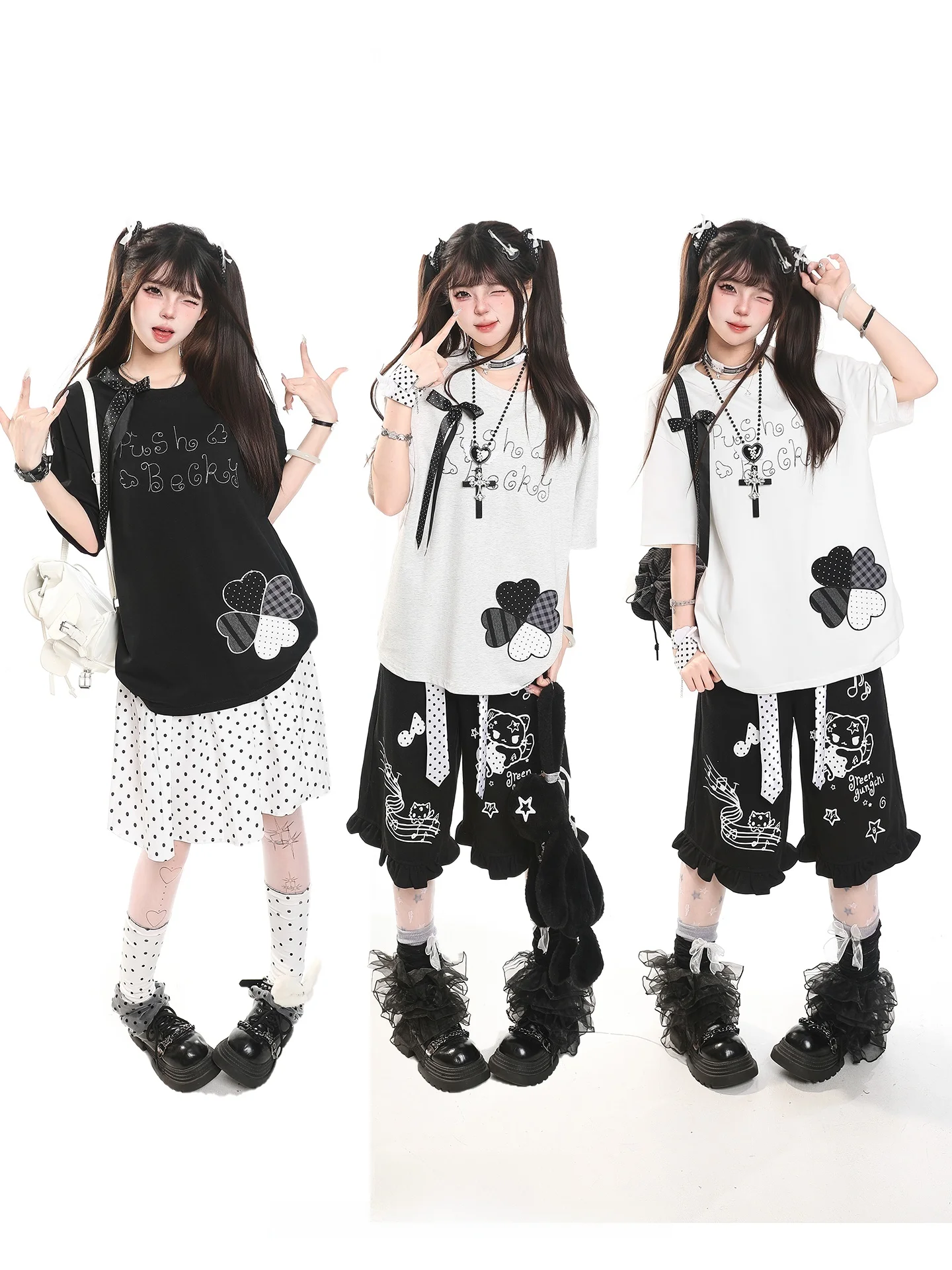 リボン付き刺繍入りTシャツ：ガテン系ファッションの定番アイテムとしての実用性と着こなしの科学